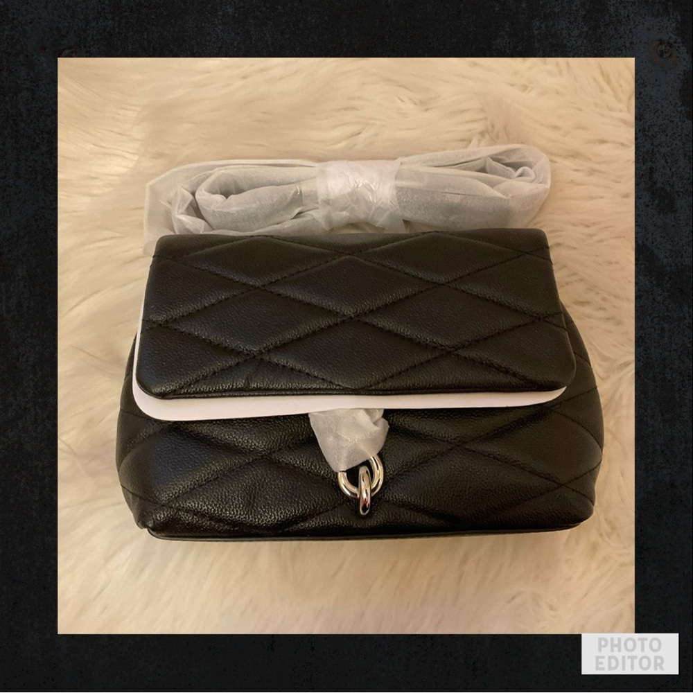 Rebecca Minkoff Edie Diamond Quilt Leather Crossbody Bag - NWT - Black
